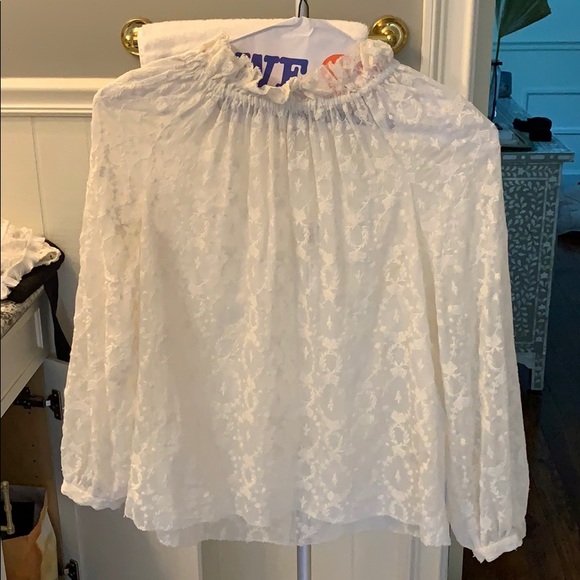 Rebecca Taylor Ellie Embroidered Lace Silk Top - Picture 5 of 8